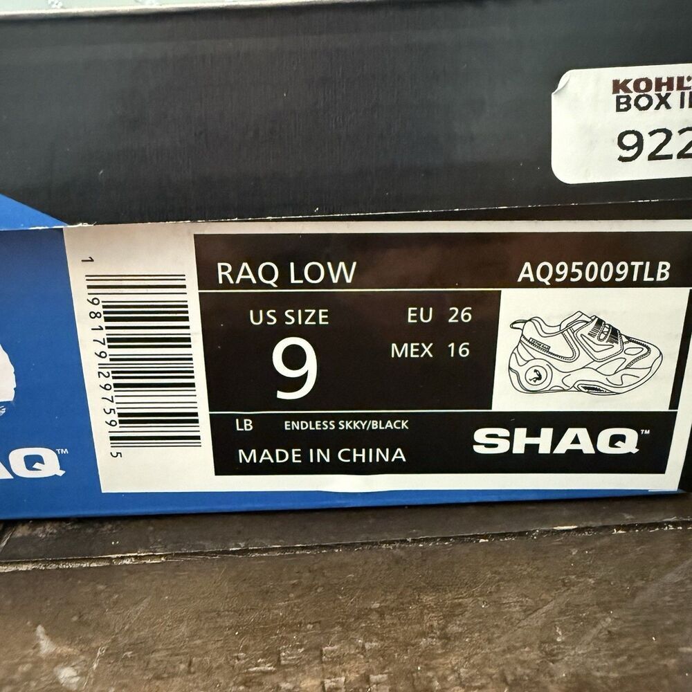 New SHAQ Basketball Shoes Sneaker Blue Coral Black Toddler Boys RAQ Low Size 9 - Picture 7 of 7